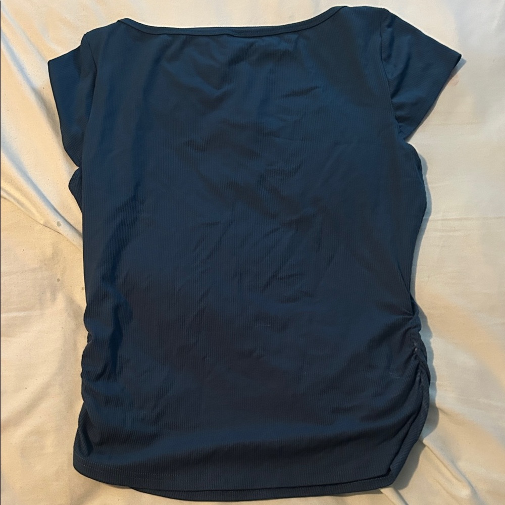 Chic Navy Women's Short Sleeve Top